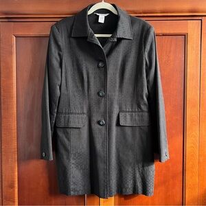 JohnPaulRichard Black Geometric Pattern 4 Button Blazer Jacket Size 12